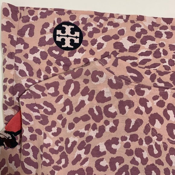Tory Burch Pink Floral & Leopard Tee Size L - Picture 5 of 7
